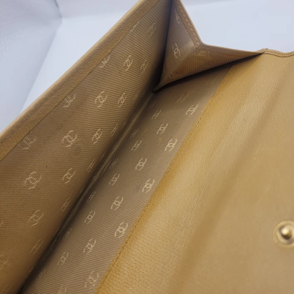 Chanel Beige Leather Wallet